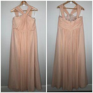 JENNY Yoo Peach Long Bridesmai or Prom Dress Size 12